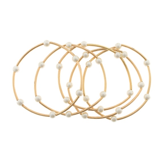 5 Row 5mm Pearl Station Bracelet Set - Picture 2 of 2